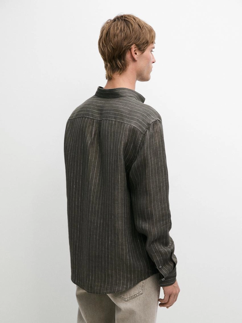 Рубашка из полосатого льна