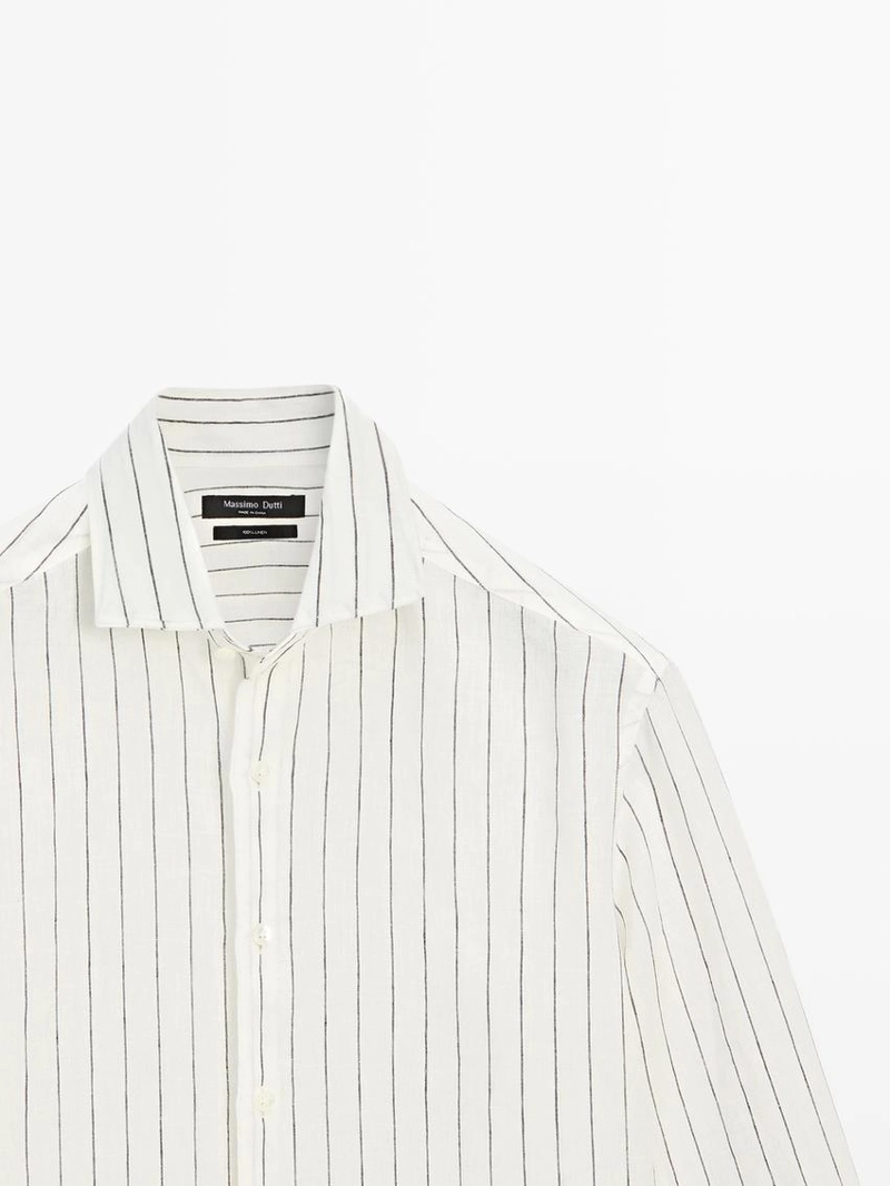 Рубашка в полоску из 100% льна