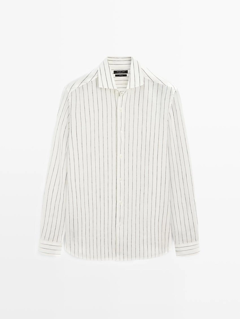 Рубашка в полоску из 100% льна