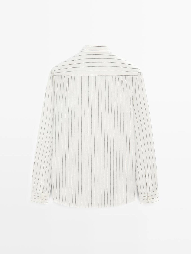 Рубашка в полоску из 100% льна