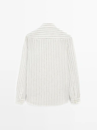 Рубашка в полоску из 100% льна- Заказать в России