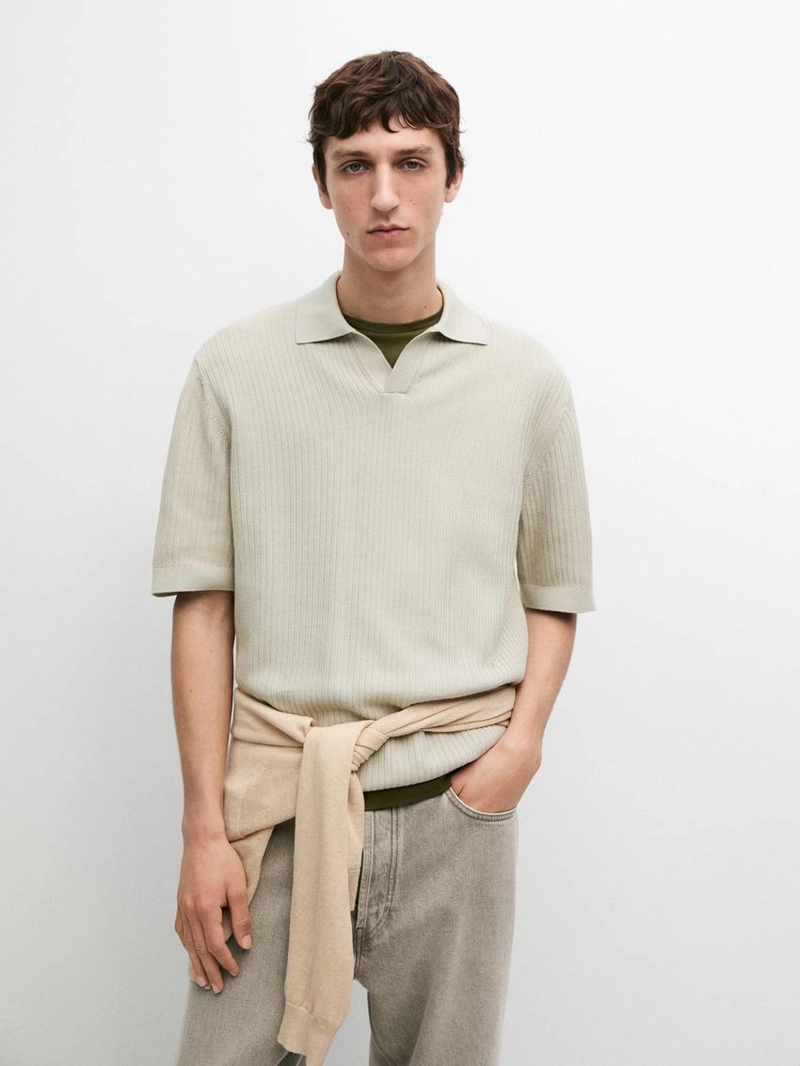 Поло с регулярной посадкой из хлопкового трикотажа