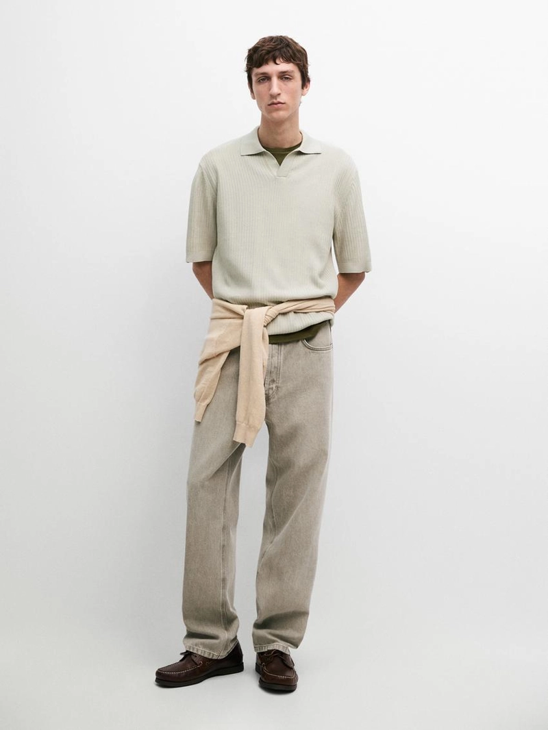 Поло с регулярной посадкой из хлопкового трикотажа