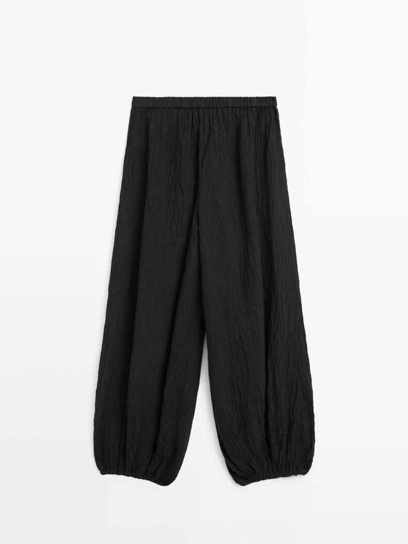 Льняные брюки саруэль