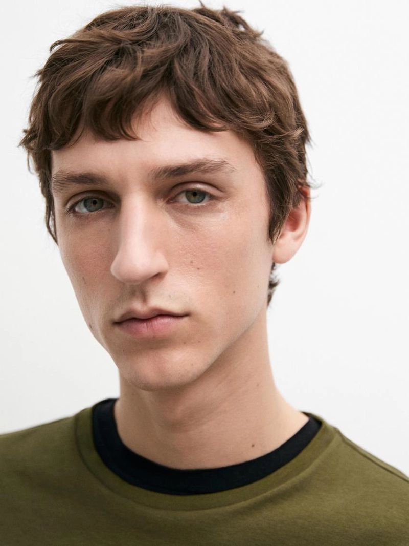 Футболка из хлопкового смесового материала с коротким рукавом