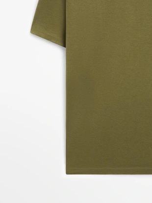 Футболка из хлопкового смесового материала с коротким рукавом- Заказать в России