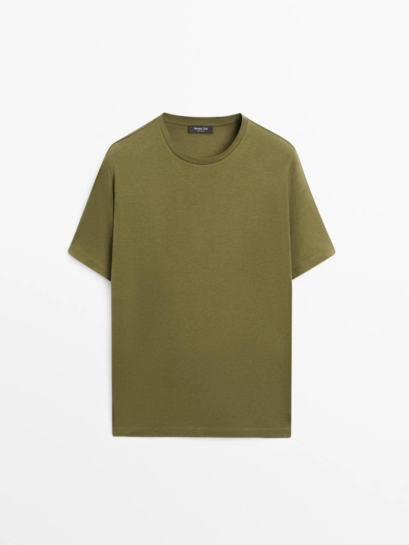 Футболка из хлопкового смесового материала с коротким рукавом