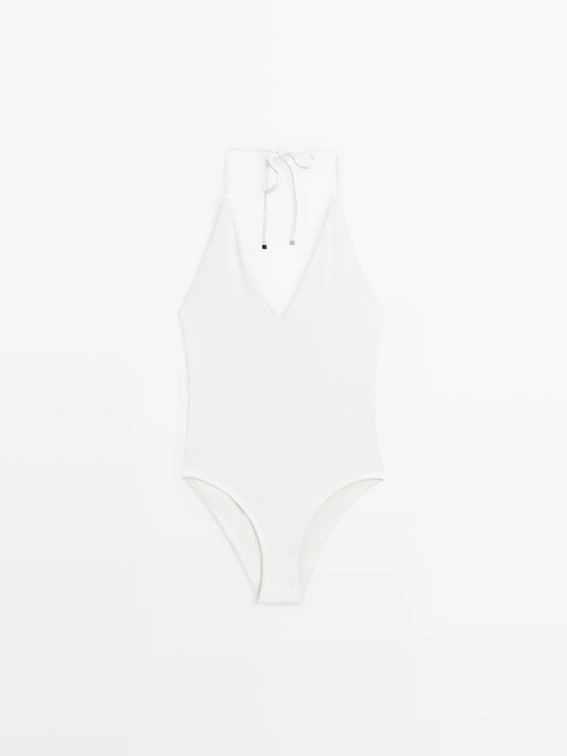 Купальник с текстурным v-образным вырезом