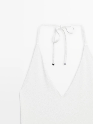 Купальник с текстурным v-образным вырезом- Заказать в России