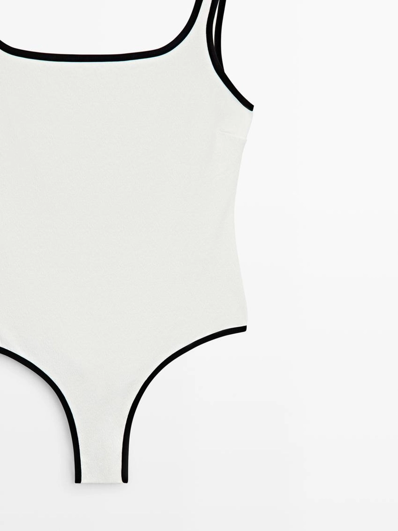 Купальник с контрастным текстурным узором