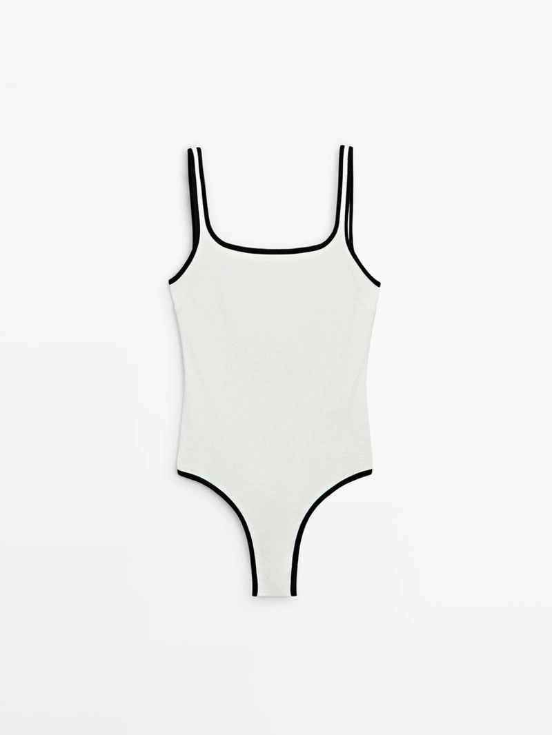 Купальник с контрастным текстурным узором