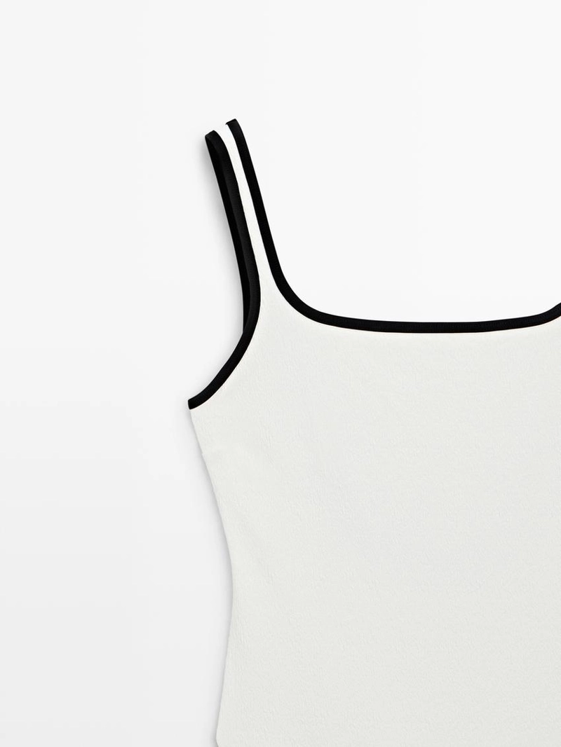 Купальник с контрастным текстурным узором