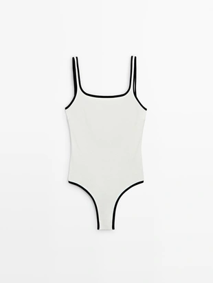 Купальник с контрастным текстурным узором- Заказать в России