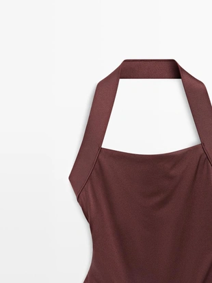 Купальник с блестящими деталями на шее- Заказать в России