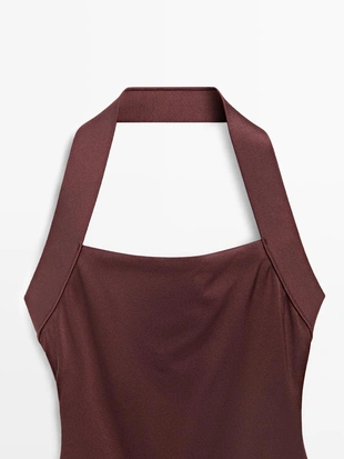 Купальник с блестящими деталями на шее- Заказать в России