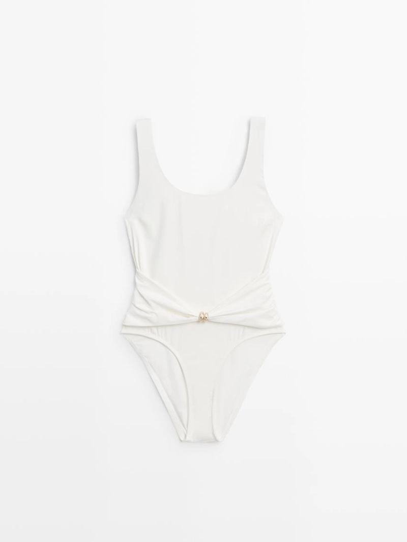 Купальник с деталями из драгоценных камней