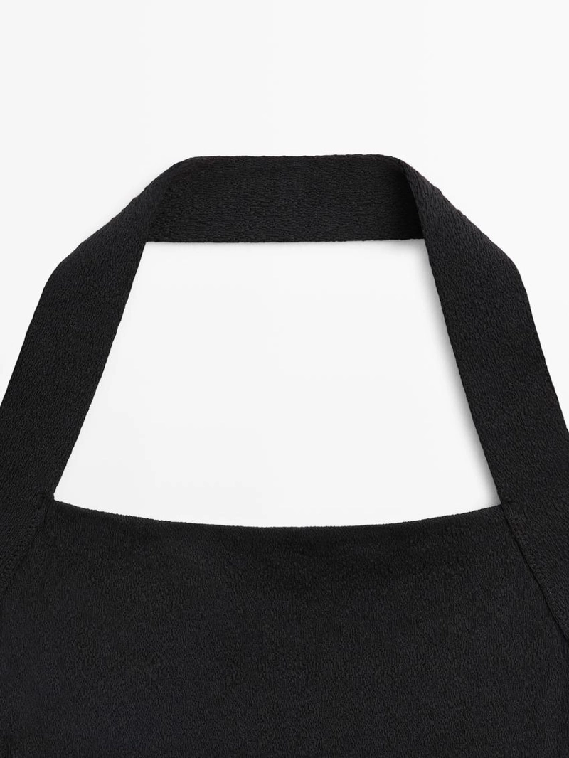 Купальник с галтерами и текстурой