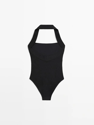 Купальник с галтерами и текстурой- Заказать в России