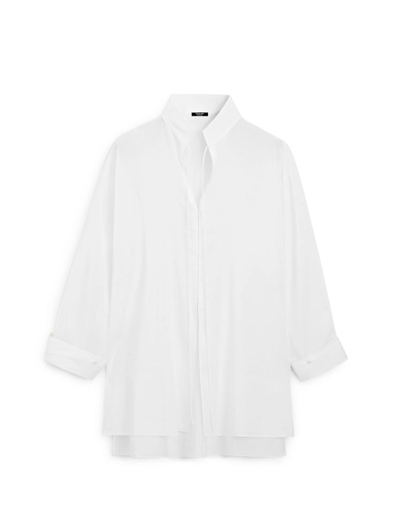 Рубашка из льняной ткани с отстегивающимся воротником