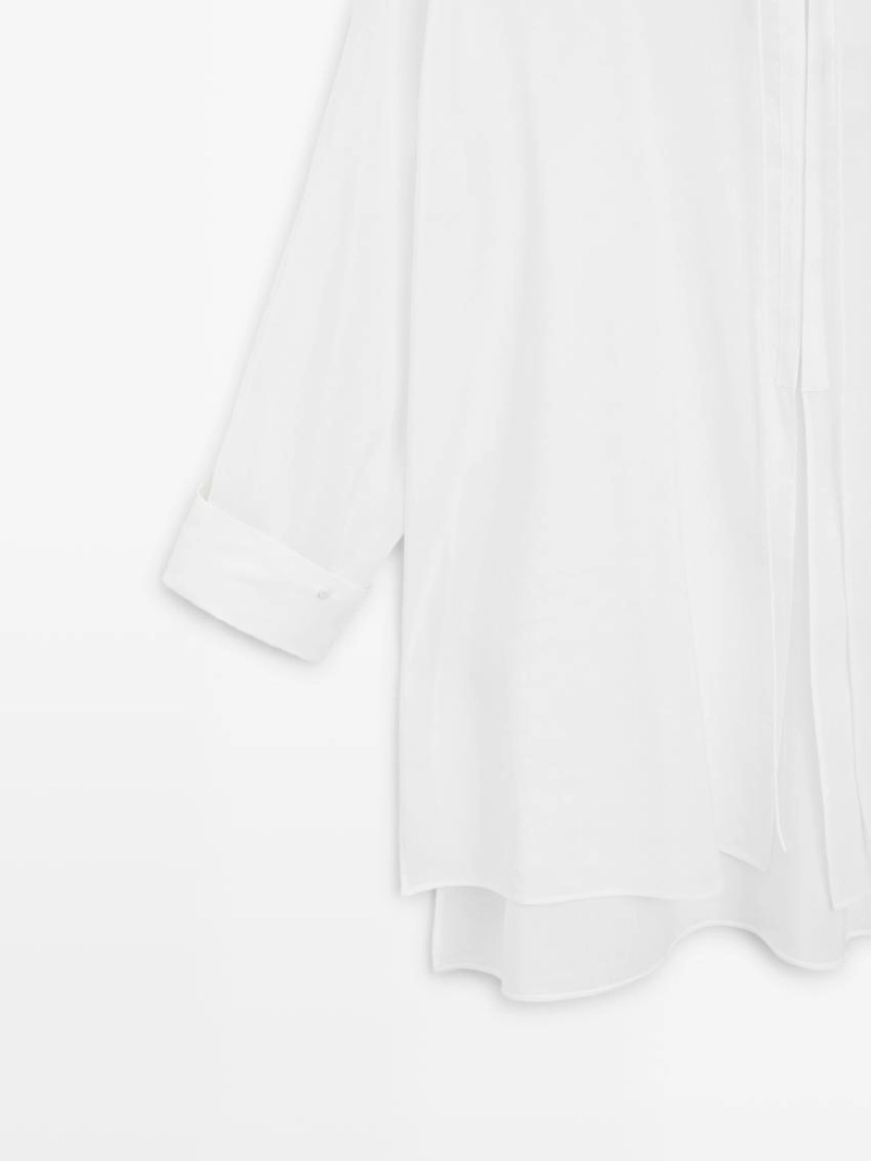 Рубашка из льняной ткани с отстегивающимся воротником