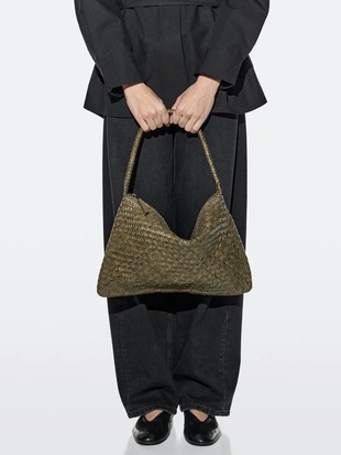 Средняя плетеная кожаная сумка через плечо- Заказать в России