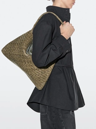 Средняя плетеная кожаная сумка через плечо- Заказать в России