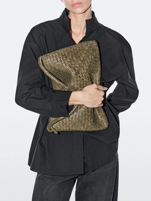 Средняя плетеная кожаная сумка через плечо- Заказать в России