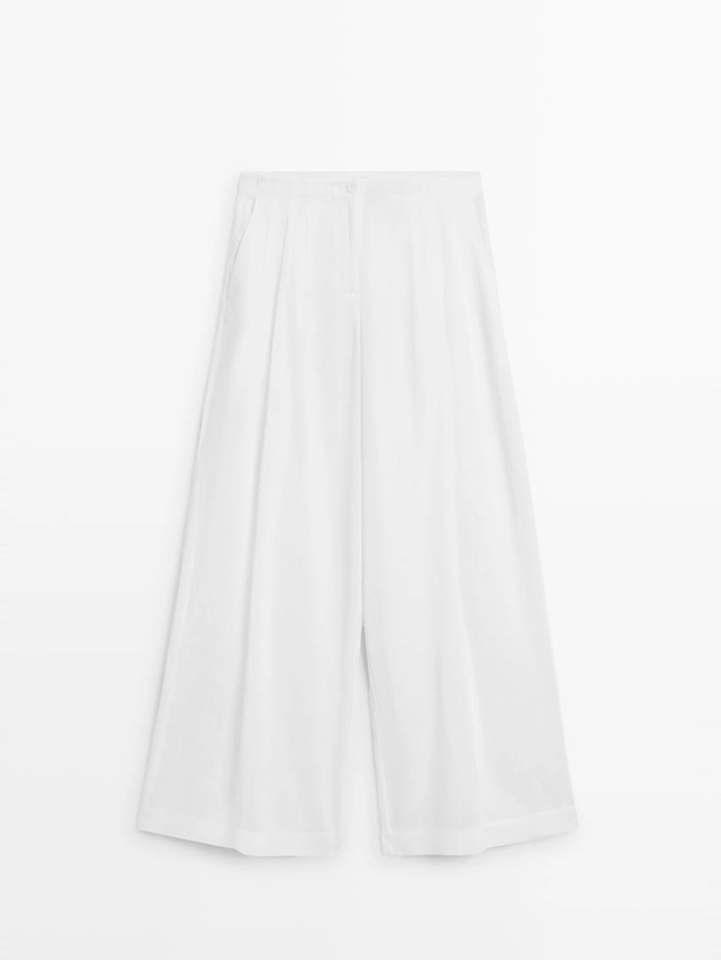 Брюки из льняной смеси со свободным кроем