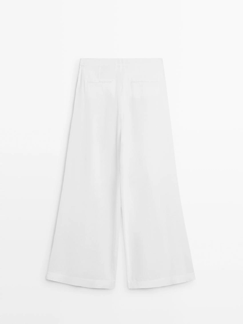 Брюки из льняной смеси со свободным кроем