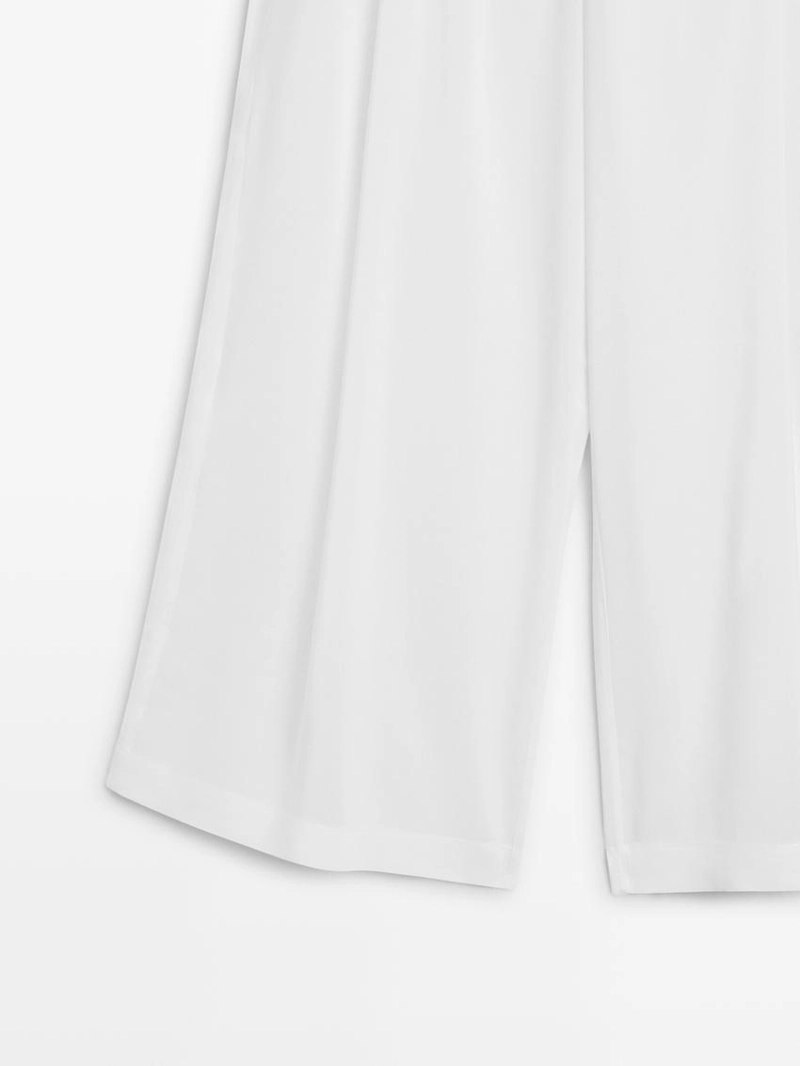 Брюки из льняной смеси со свободным кроем