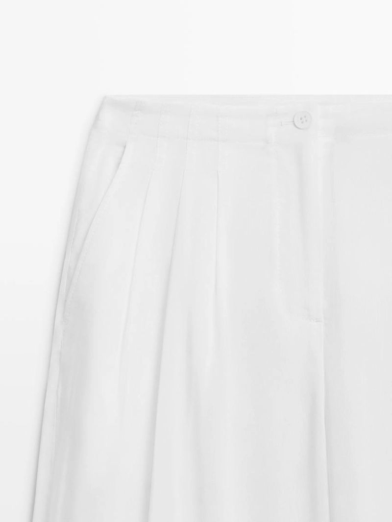 Брюки из льняной смеси со свободным кроем