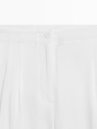 Брюки из льняной смеси со свободным кроем- Заказать в России