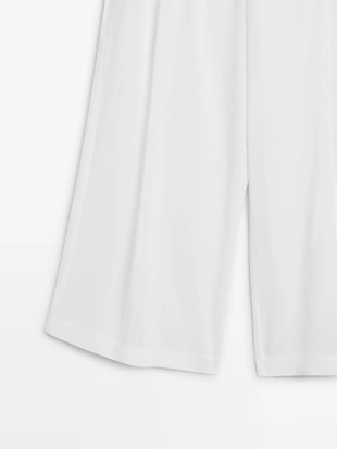 Брюки из льняной смеси со свободным кроем- Заказать в России