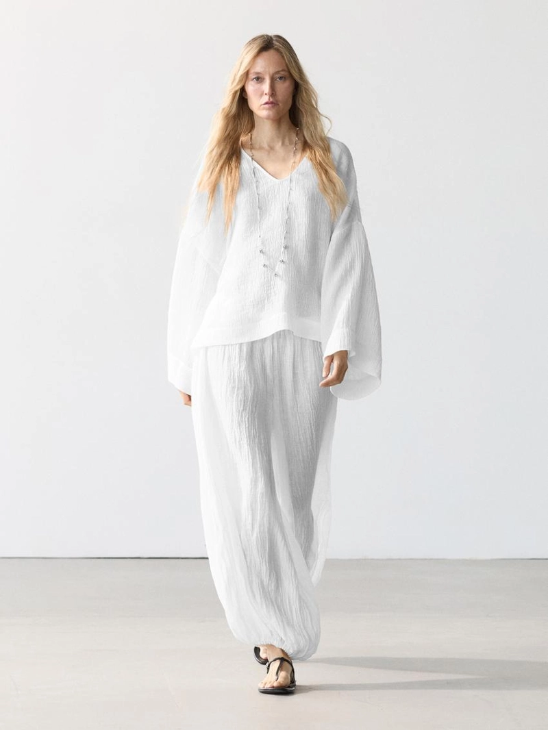 Блузка из 100% льна с плавным падением