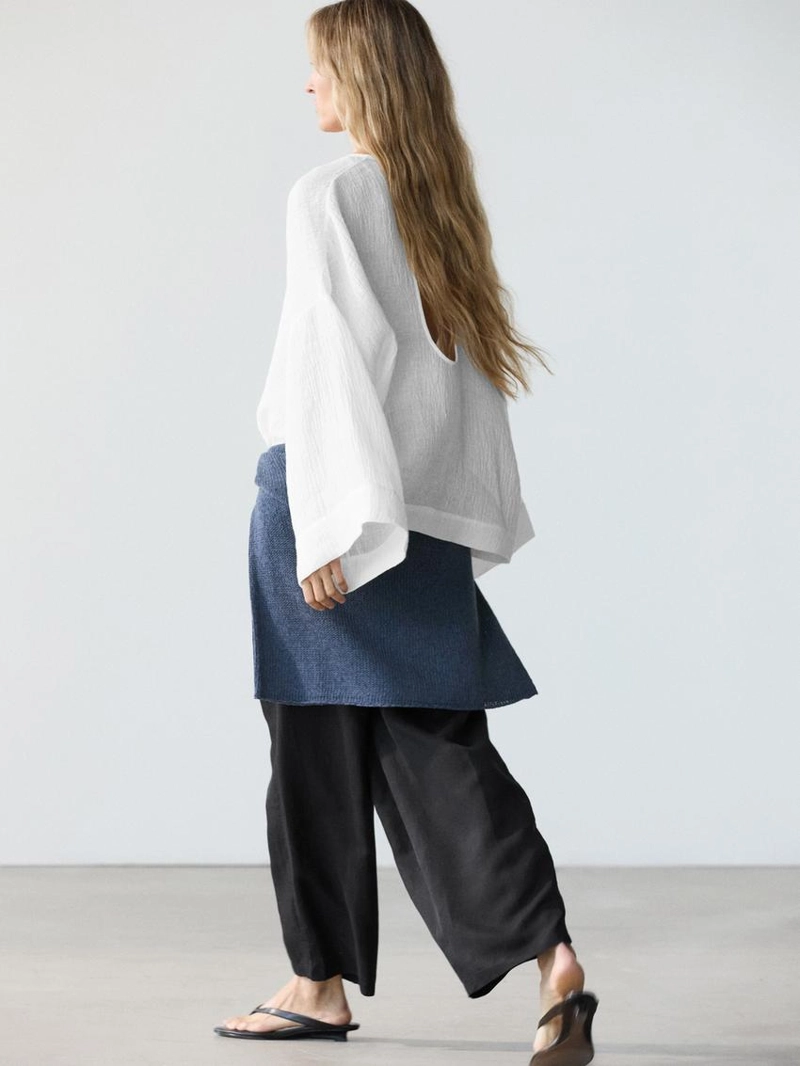 Блузка из 100% льна с плавным падением