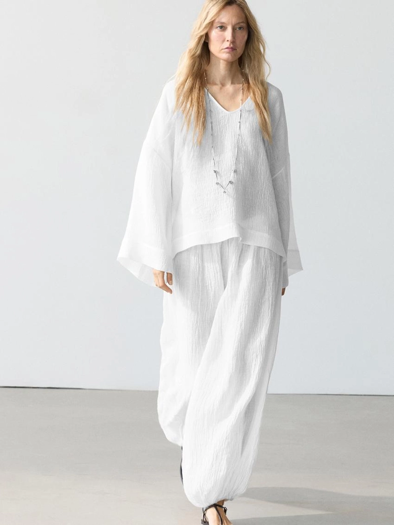 Блузка из 100% льна с плавным падением