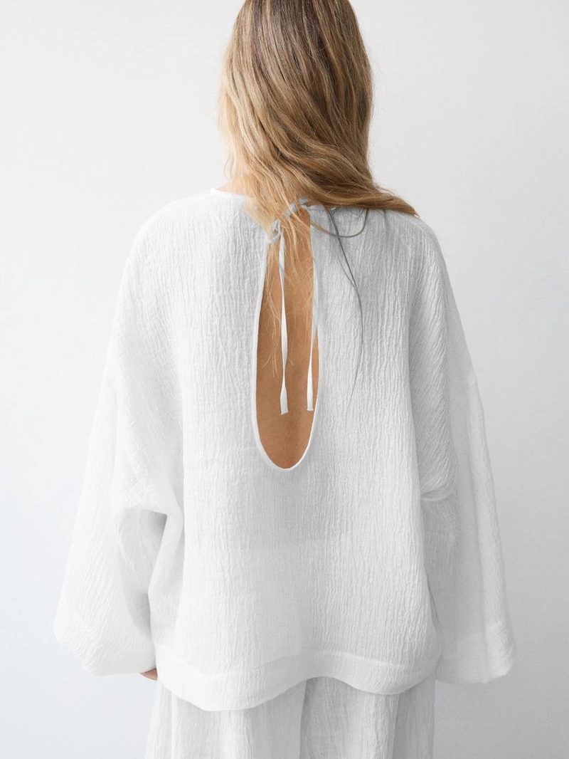 Блузка из 100% льна с плавным падением