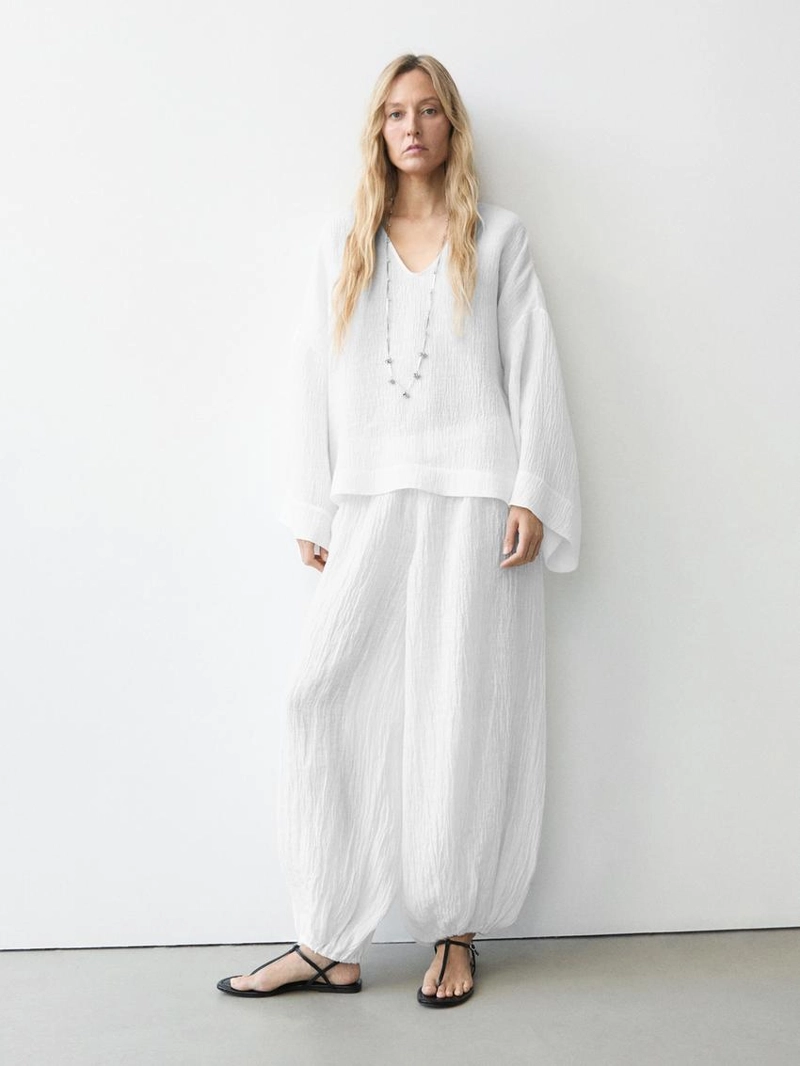 Блузка из 100% льна с плавным падением