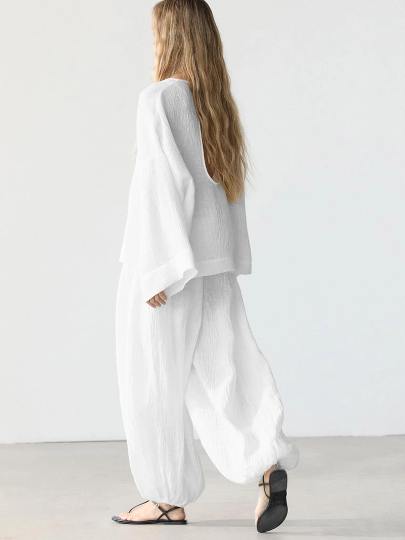 Блузка из 100% льна с плавным падением