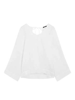 Блузка из 100% льна с плавным падением- Заказать в России