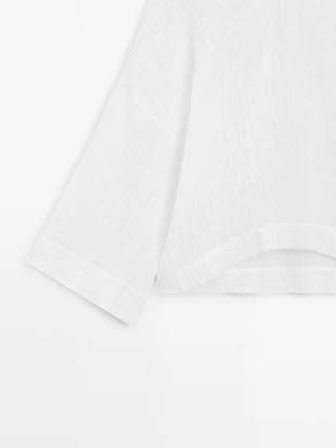 Блузка из 100% льна с плавным падением- Заказать в России