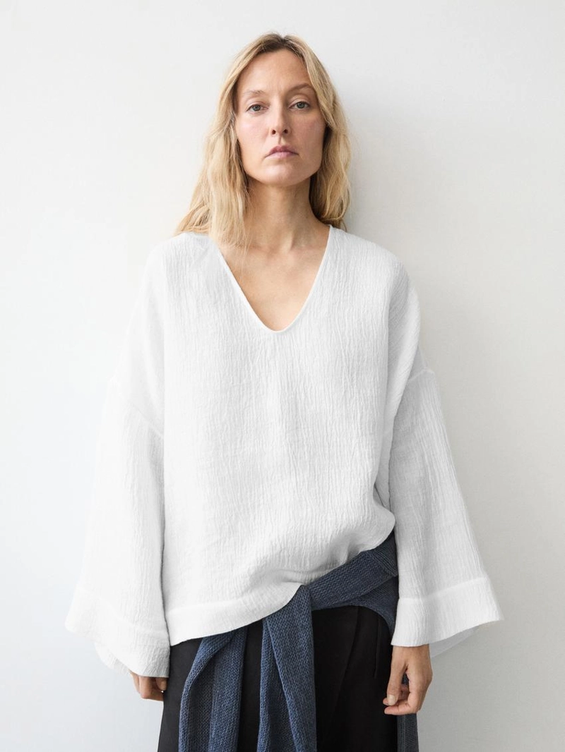 Блузка из 100% льна с плавным падением