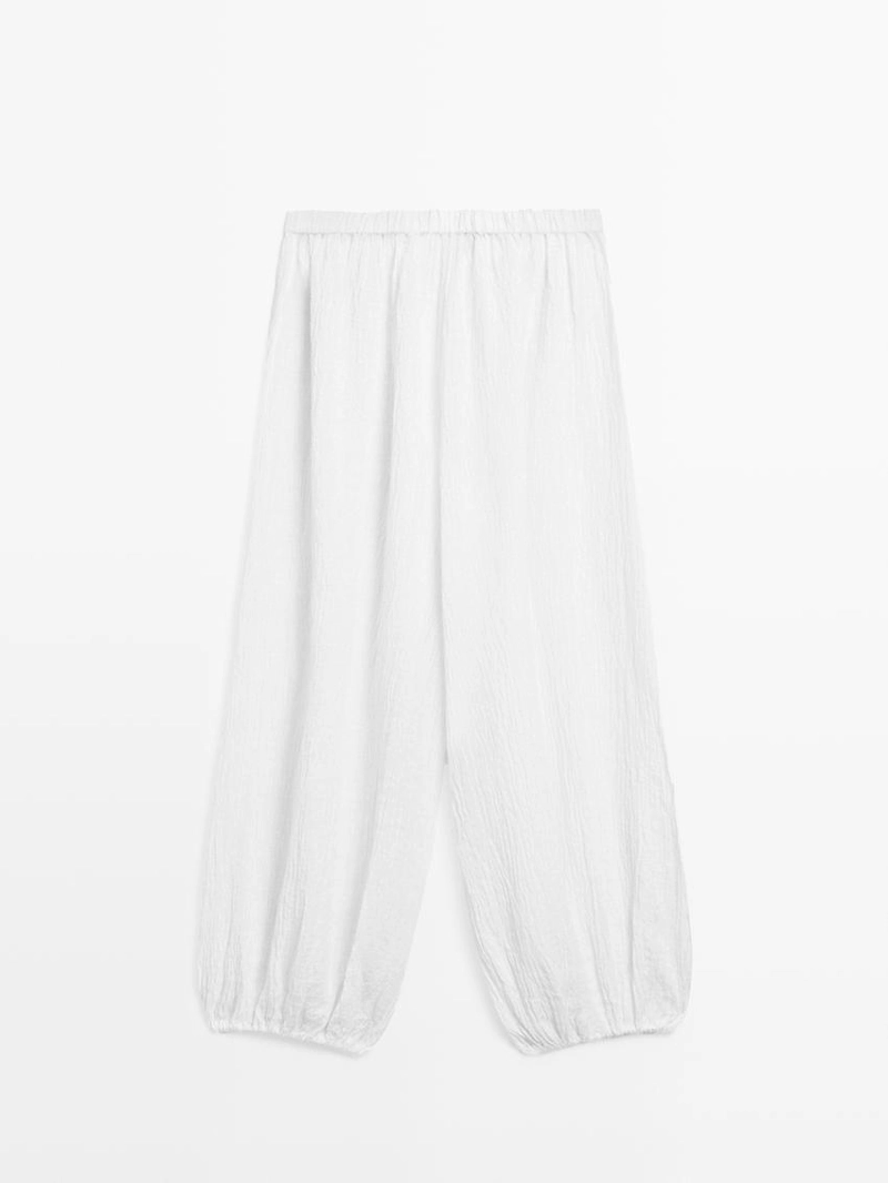 Льняные брюки саруэль