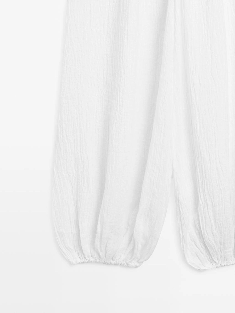 Льняные брюки саруэль