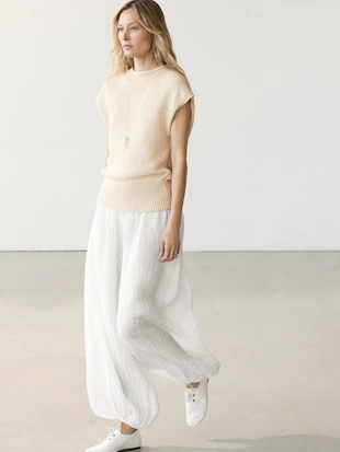 Льняные брюки саруэль- Заказать в России