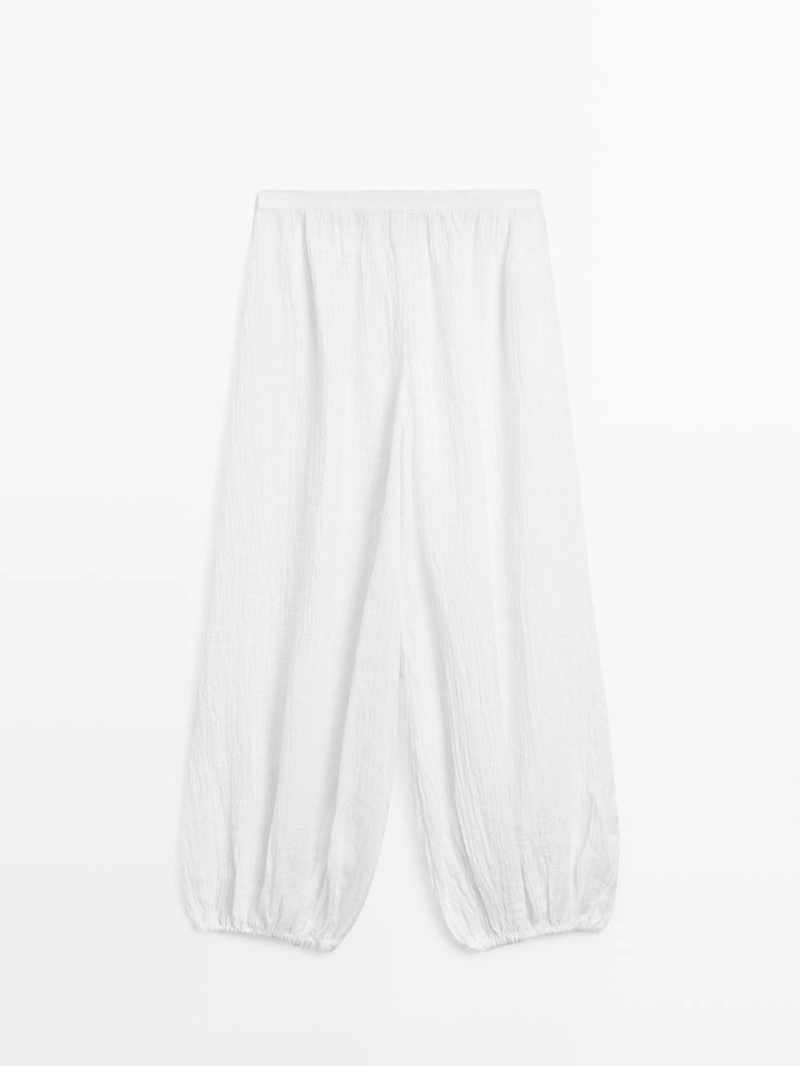 Льняные брюки саруэль