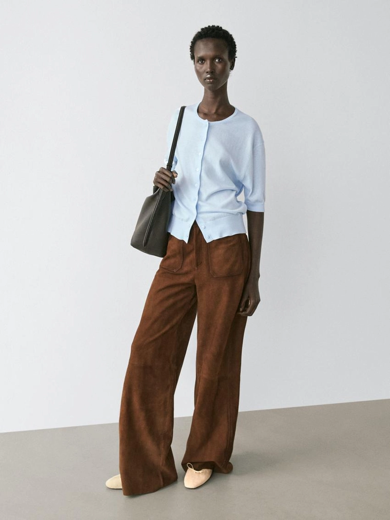 Кардиган с коротким рукавом из вязаного полотна