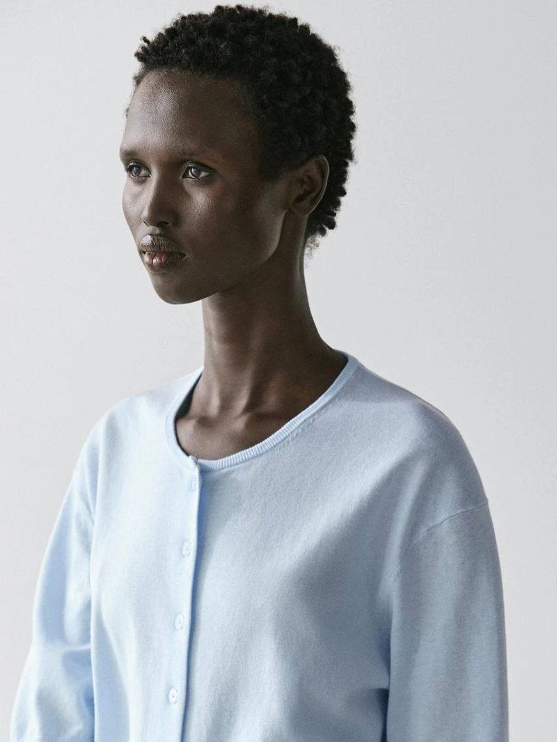 Кардиган с коротким рукавом из вязаного полотна