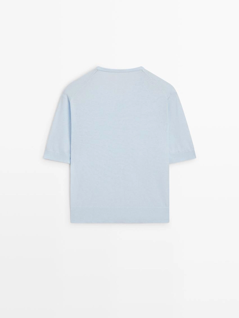 Кардиган с коротким рукавом из вязаного полотна