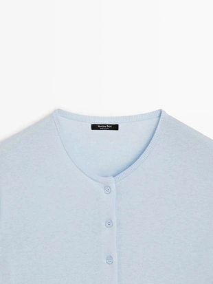 Кардиган с коротким рукавом из вязаного полотна- Заказать в России